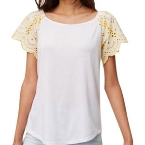 LOFT Embroidered Sleeves Top Size XS